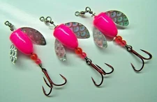 SPIN N GLO LURE LOT  3 SPINNER TROUT SALMON STEELHEAD ALASKA AUSTRALIA WORDEN'S