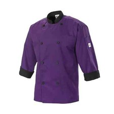 Mercer Culinary Millenia Air Series Purple 3/4 Sleeve Chef Coat - X-Small