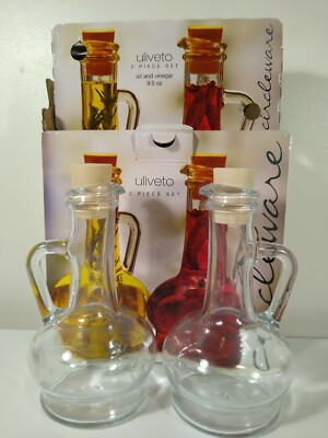 Circleware - 2 Stück Glas Öl und Essig Set - Uliveto
