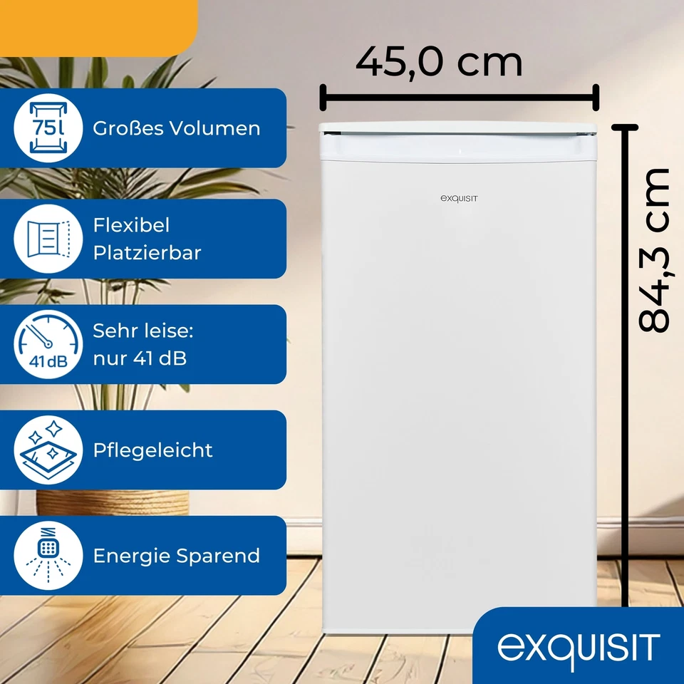 Exquisit Kühlschrank,75 Liter, Freistehend klein und kompakt, KS585-V-091E weiss - Bild 3 von 4