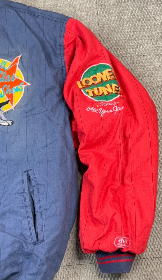 Chaqueta Bomber Mirage Looney Tunes Vintage Para Hombre Bordada Manga Larga Talla XL Foto 2 de 4
