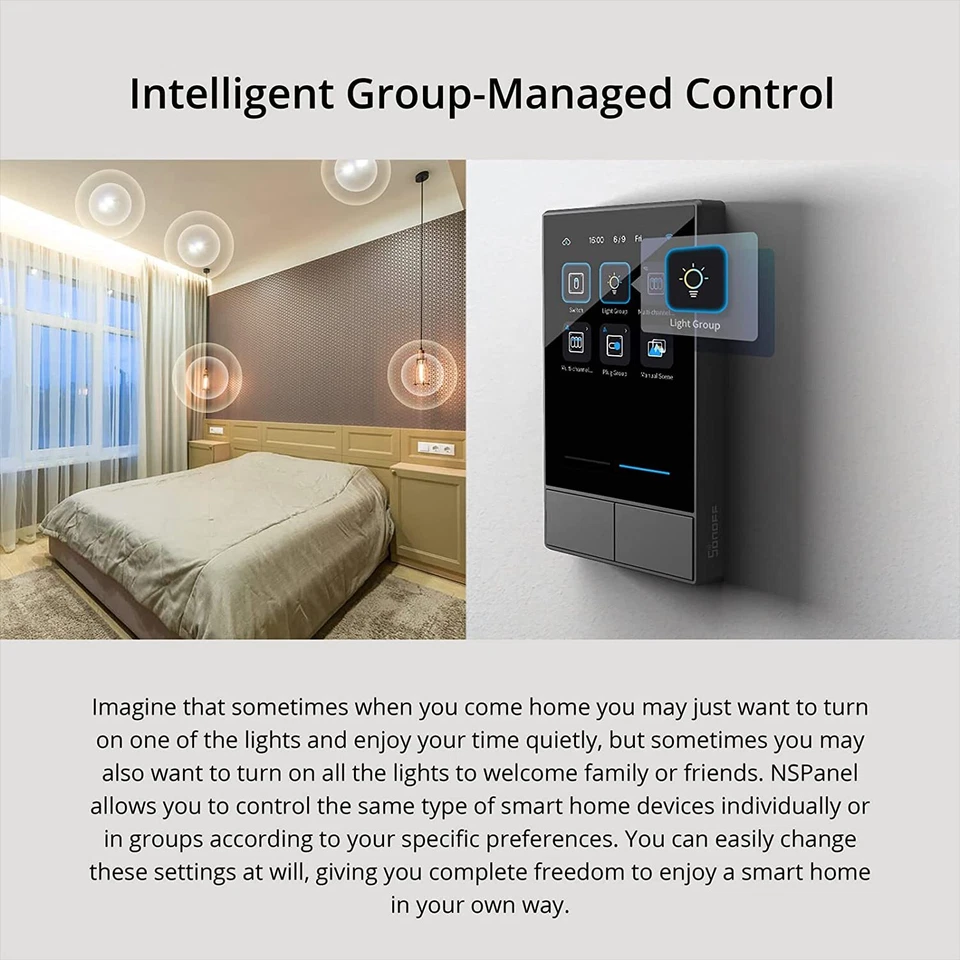 Interruptor de pared SONOFF NSPanel Smart Home WiFi Smart Scene funciona con Alexa y Google Foto 4 de 4