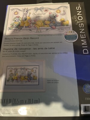 Kreuzstich Set Gold ''Baby s Friends Geburtsakte'' von Dimensions