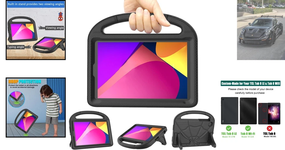 Capa Superhero Series TCL Tab 8 LE - Capa à prova de choque com alça e suporte - Imagem 2 de 4