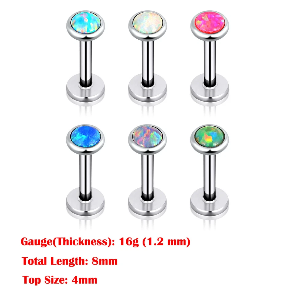 4-24 piezas Gemas CZ Labret Monroe Anillos Labiales Hélice Tragus Pendiente Tachuelas 16G Piercing Foto 4 de 4