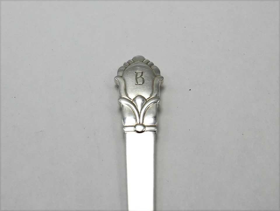 蒂芙尼 Palmette 纯银晚餐叉 - 8 1/8 英寸 - 带 Monogram "B" — 第 3/4 张图片