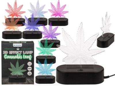 3D-Effekt Cannabisblatt Farbwechsel Nachtlicht LED Stimmungslampe Geschenk
