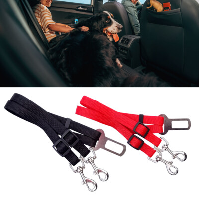 Adjustable Double Dog Car Seat Belt Durable Pet Seat Belt Safe Dog  TractionLeash UK