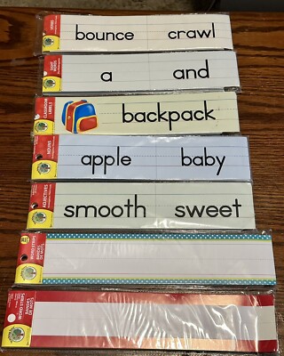 Teaching Tree PreK-K Sight Words, Labels, blank strips, adjectives, verbs, nouns