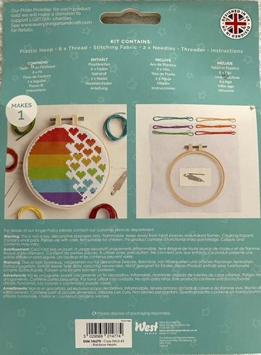 Docrafts Cross Stitch Kit - RAINBOW LOVE PRIDE HEARTS PROMISE LGBTQIA+ 6 options - Picture 19 of 19