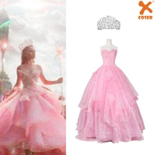 Wicked Part One Glinda Cosplay Costume Adult Halloween Cosplay Party Fancy Dress