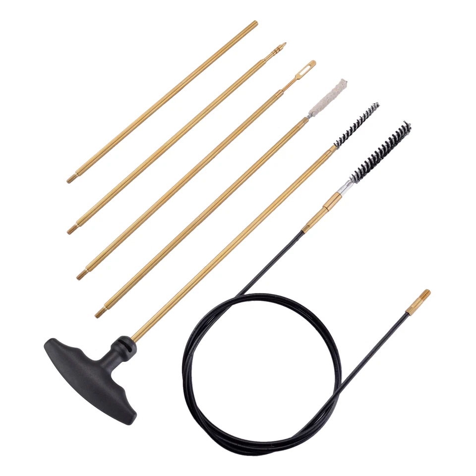 Kit de limpieza de pistola de aire comprimido .177 Cal y .22 Cal con fregona de algodón varilla de latón cepillos de nailon Foto 4 de 4