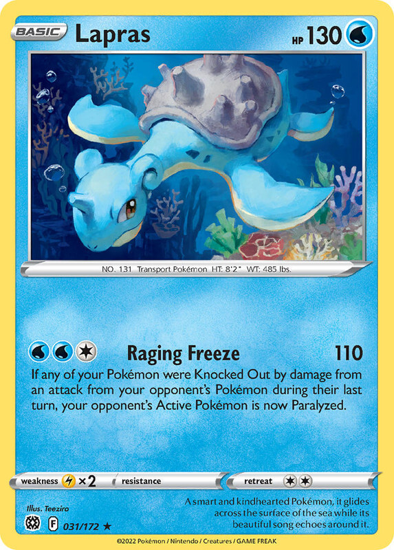 Lapras 031/172 Rare Brilliant Stars Pokemon TCG