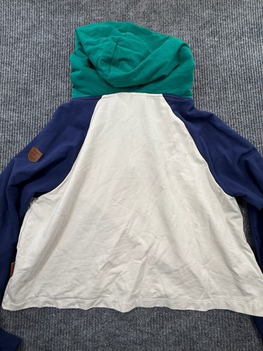 Wanakome Sweater Womens X-Large Green Blue Colorblock Hooded Cropped Sweatshirt - Picture 11 of 11