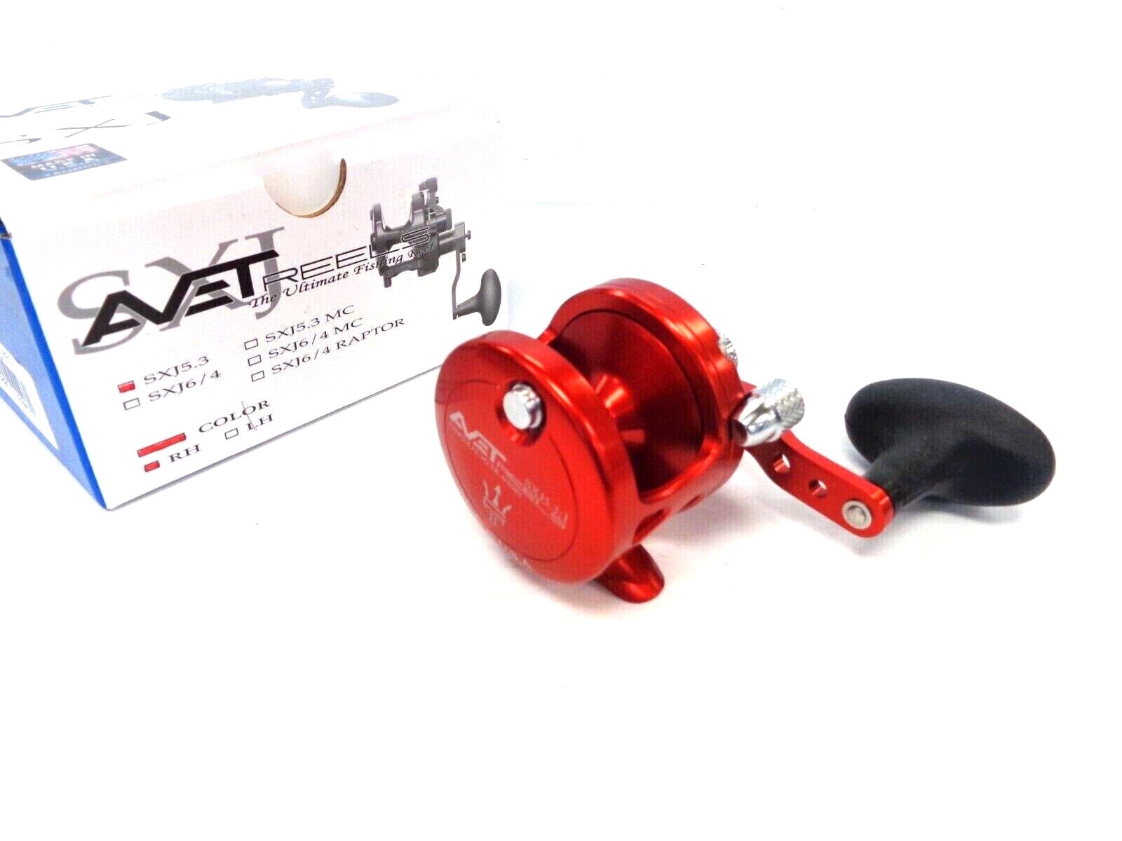 Avet SXJ5.3 G2 NGP Single Speed Lever Drag Reel - Right Hand - RED