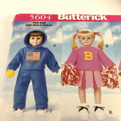 18 Zoll American Doll Muster ungeschnitten Butterick 5604 Back to School Puppe - Bild 2 von 6