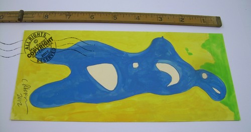 Blue Lady Woman against Yellow NEW MODERN IMPRESSIONIST Matisse-stylized ART - Picture 8 of 12