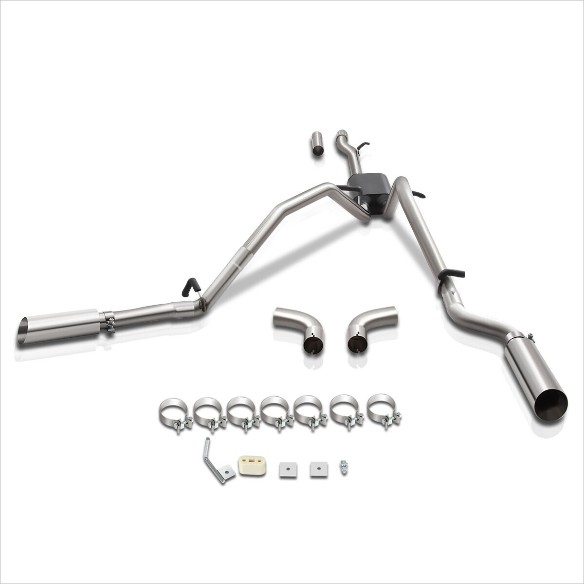 For 1419 Silverado/Sierra Ext/Crew Cab 4.3L/5.3L Dual 4" Tips Catback