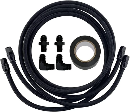 TH350 700R4 TH400 SS Braided Transmission Cool Hoses Lines Fits For Chevy Ford - Picture 9 of 9
