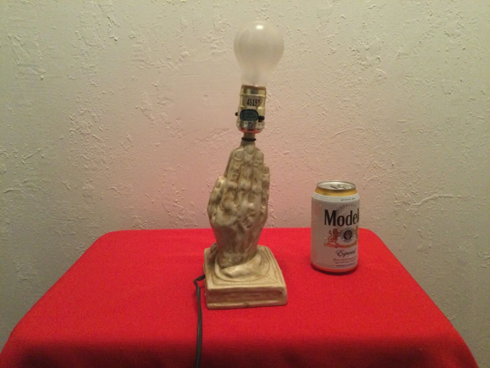 RARE Vintage Prayer Hands Lamp