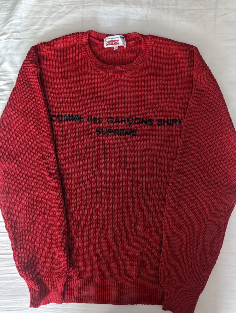 Supreme X Comme Des Garcons SHIRT Sweater Red size L CDG FW18