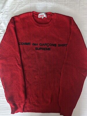 Supreme X Comme Des Garcons SHIRT Sweater Red size L CDG Supreme X Comme Des Garcons SHIRT Sweater Red size L CDG