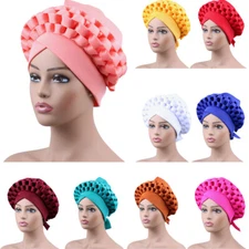 2pcs African Women Bonnet Turban Hat Muslim Hijab Head Wrap Chemo Cap Ramadan