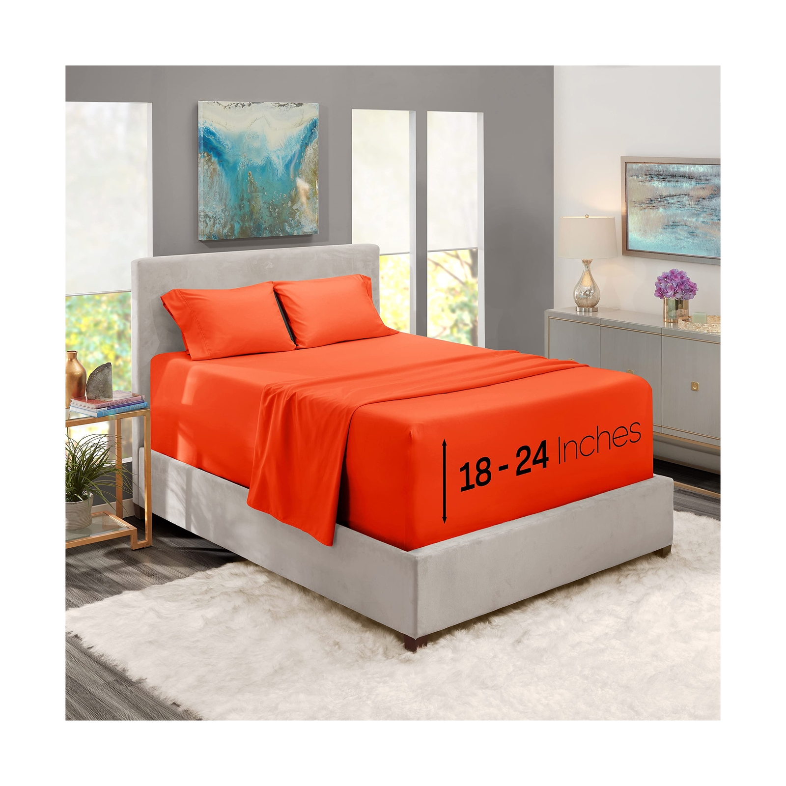 Extra Deep Pocket Fitted \u0026 Flat Sheet 