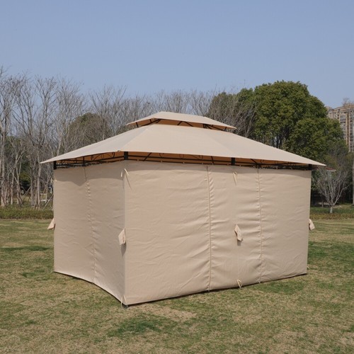 Outdoor Patio Gazebo Canopy Tent with Ventilated Double Roof and Mosquito Net - Picture 6 of 14