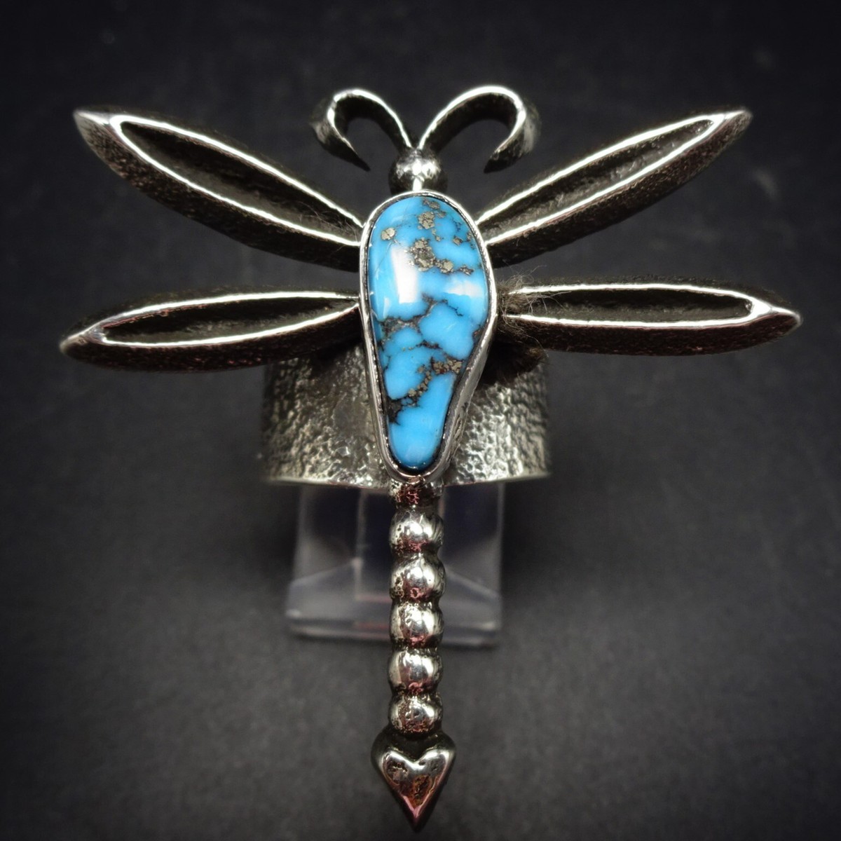 Aaron Anderson NAVAJO Tufa Cast SterlingSilver TURQUOISE Dragonfly
