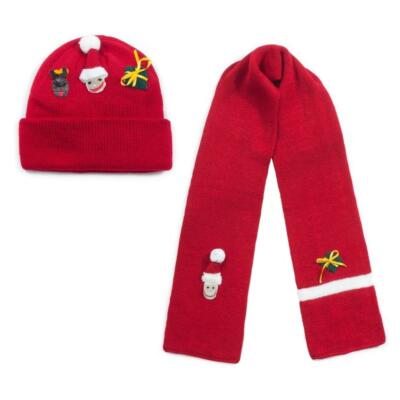 Kidorable Weihnachten Strick Unisex Kinder Strick Winter Mütze Schal 3-6 Jahre