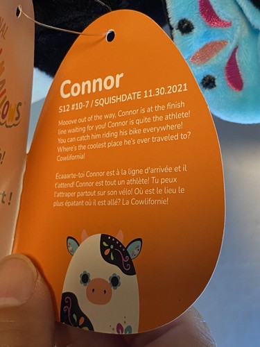 NEW Squishmallows CONNOR The Black & White Cow 12" DAY OF THE DEAD Halloween NWT - Picture 10 of 13