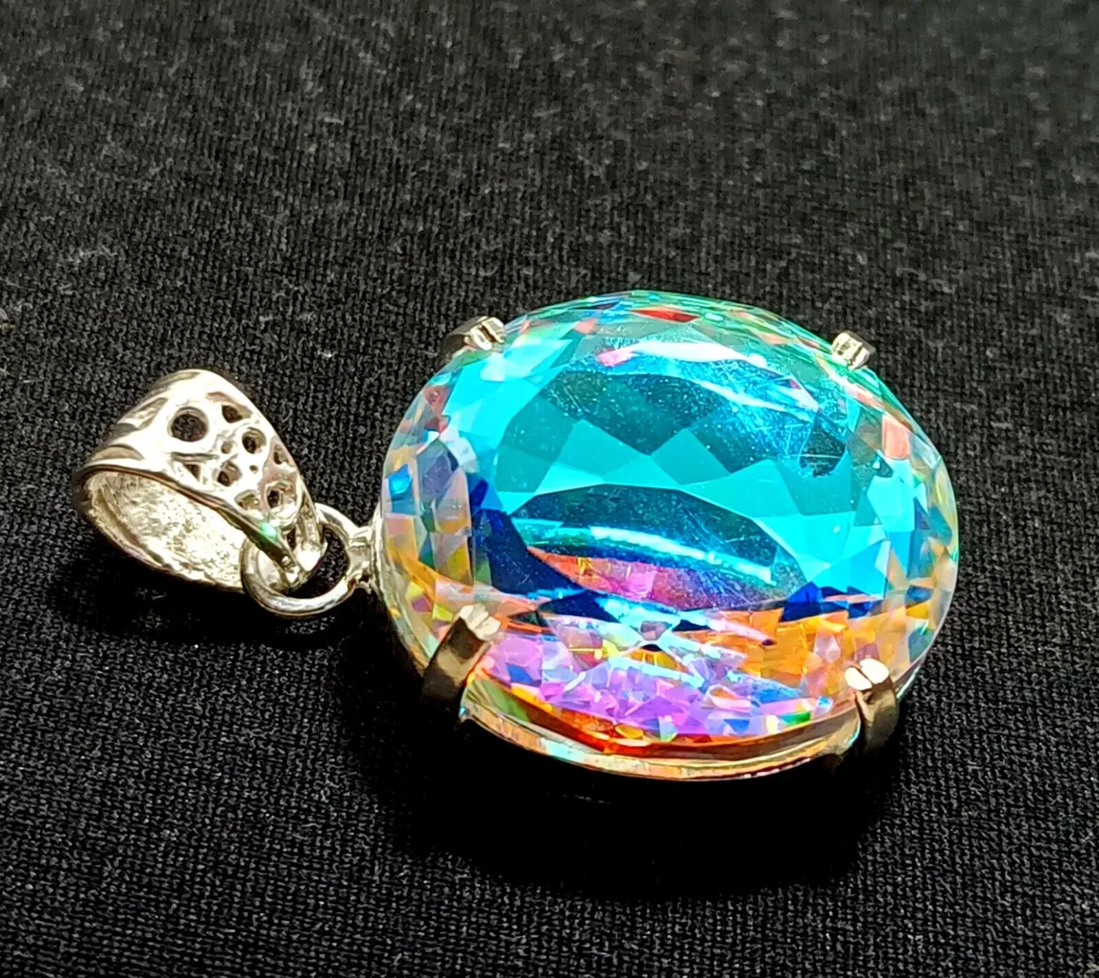 69.85 Ct EGL Certified Mystic Topaz 925 Silver Pendant Loose Gem