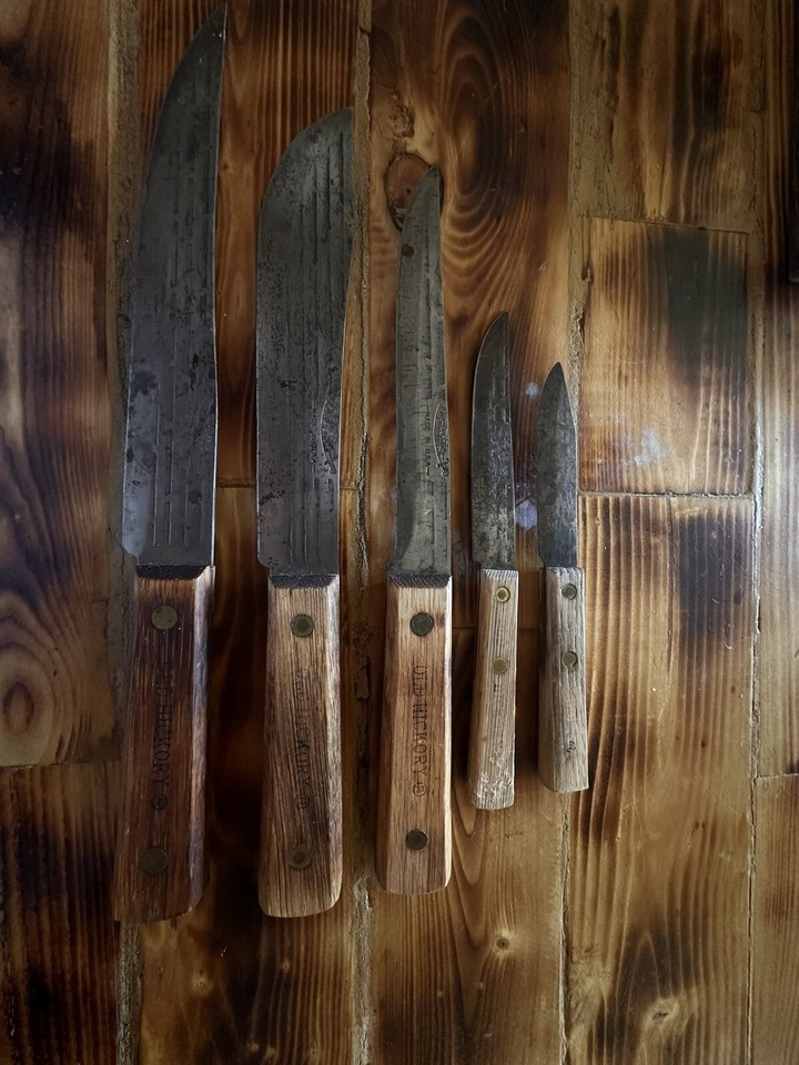 Vintage Ontario Knife Co Tru-Edge Old Hickory 5 Knife Kitchen Knives ...