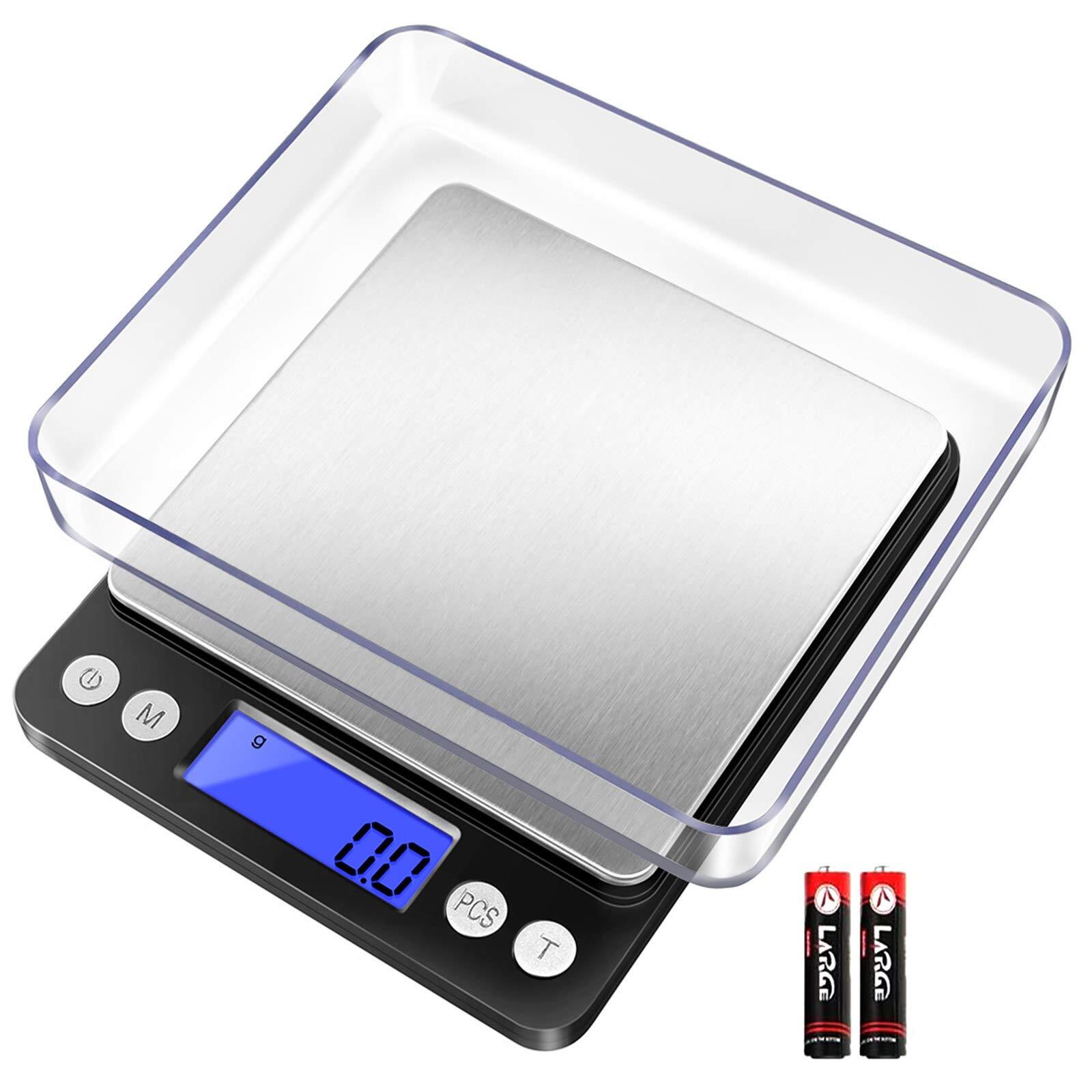 Digital Kitchen Scale 3000g/ 0.1g Pocket Food Scale 6 Units Conversion Gram S...-image