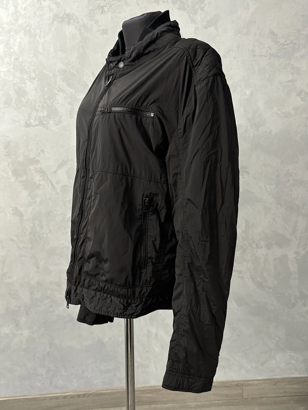 Giacca a vento Gucci collo web nylon uomo taglia 52 nero ⚫️