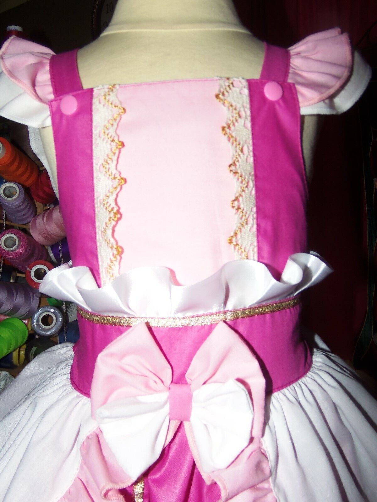 Princess Aurora Disney Sleeping Beauty Lace Pearls Bows  Dress   Size 4t Tania super specjalna cena