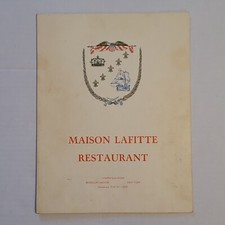 Vintage Maison Lafitte Menu Famous 60s-70s Briarcliff Manor NY French Restaurant