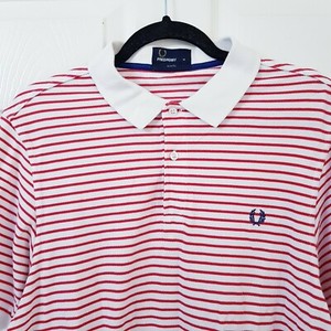 red and white fred perry polo