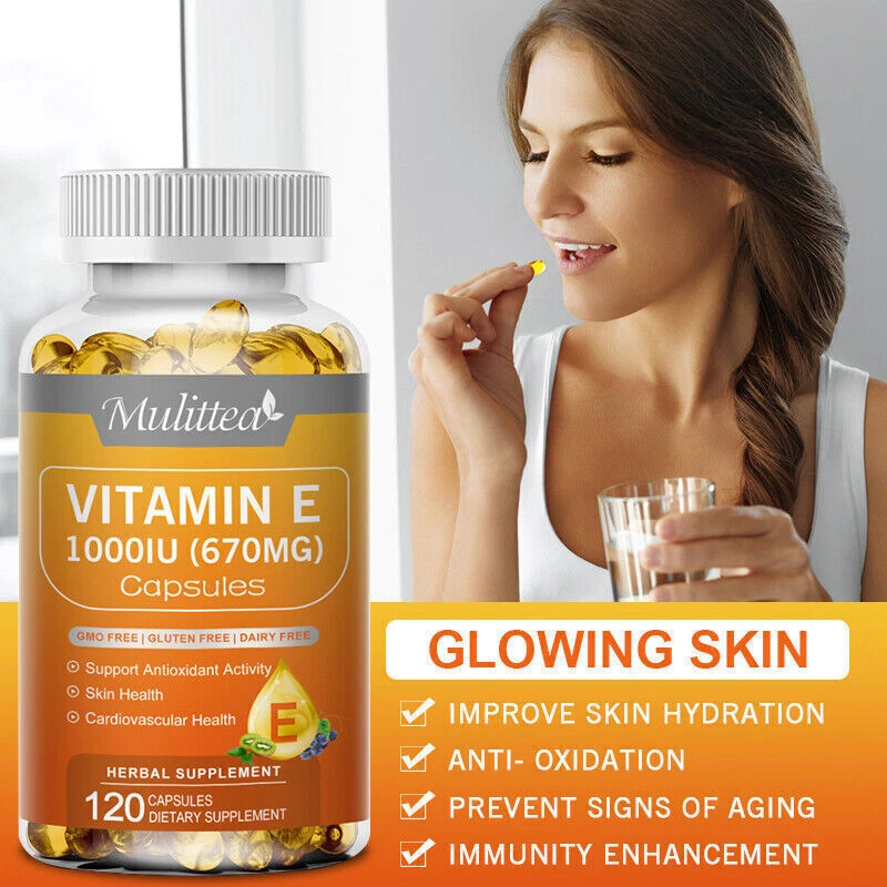 Vitamin E 1000 Iu 670mg Capsules - Supports Skin, Hair, Immune and Eye Health - Image 3 of 4