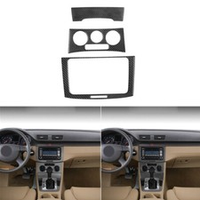 Cubierta de control de consola central de fibra de carbono para Volkswagen Passat 2006-2011