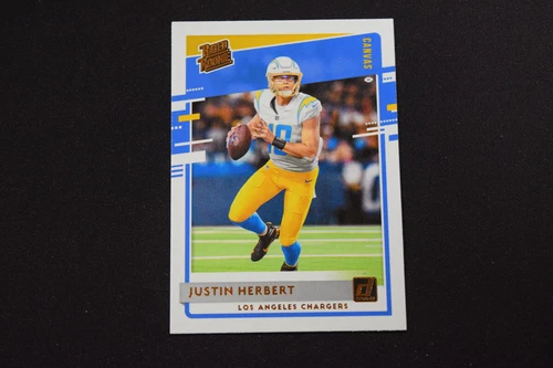 Justin Herbert 2020 Panini Donruss #303 Rated Rookie Canvas Los Angeles Chargers