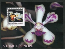 SAO TOME_156 2003 mushrooms orchid flowers FAUNA SHEET MNH
