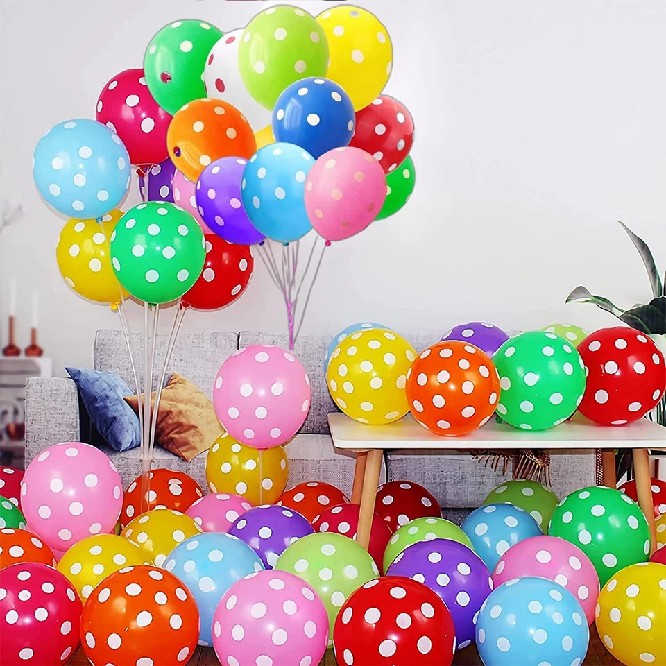 Balões de bolinhas 12" ar/hélio pontilhados manchados balão de festa de aniversário de casamento - Imagem 4 de 4