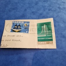 set of 2 stamps, one 1964 - Zambia Fishing at Mpulungu 1/ and 1 green 3d