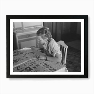 Rustan S Daughter Reading A Sunday  Framed Wall Art Poster Canvas Print Picture