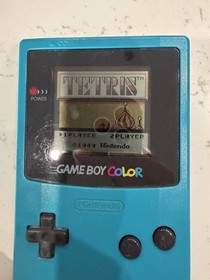 Nintendo Gameboy Color CGB-001 Teal Blue Handheld Console & 1 Game Tested VIDEO!