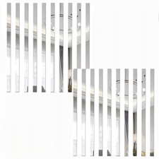 YSSZAM 20 Pcs Mirror Wall Stickers Striped Design Art Tile Decal DIY Self Adh...