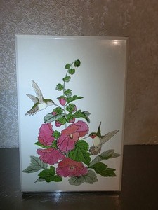 Vintage Otagiri Japan Lacquerware Address Book Hummingbird & Florals