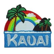 Rainbow Hawaiian Embroidery Applique Patch 3 Inch Fabric for Jackets Sweatshirts